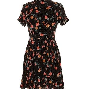 Floral Black Dress with Back Detail